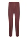 Dell'oglio Bordeaux Wool Trousers In Burgundy
