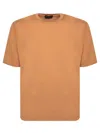 Dell'oglio Burnt Hue Cotton T-shirt In Brown