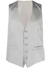 Dell'oglio Button-front Tailored Waistcoat In Grey