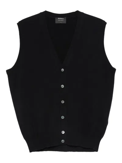 Dell'oglio Buttoned Sleeveless Cardigan In Blue