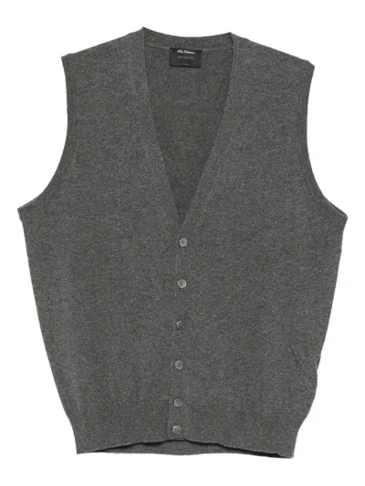 Dell'oglio Buttoned Sleeveless Cardigan In Gray