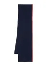 Dell'oglio Cashmere Ribbed Knit Scarf In Blue