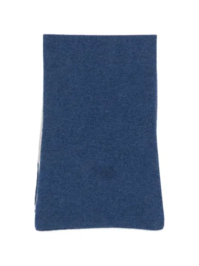 Dell'oglio Cashmere Two-tone Scarf In Blue