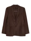 Dell'oglio Check Single-breasted Blazer In Brown