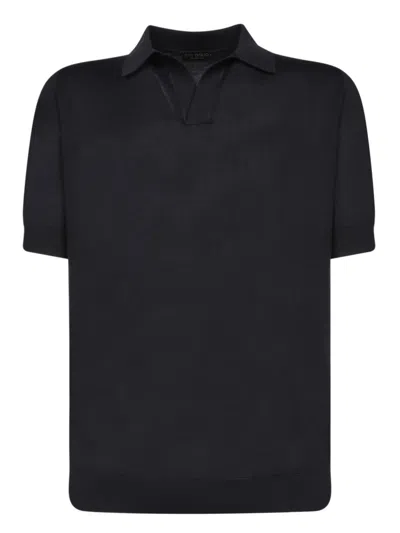 Dell'oglio Classic Black Short Sleeve Polo T-shirt
