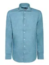 Dell'oglio Classic Blue Linen Shirt In Blue