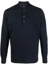 Dell'oglio Collarless Polo Shirt In Blue