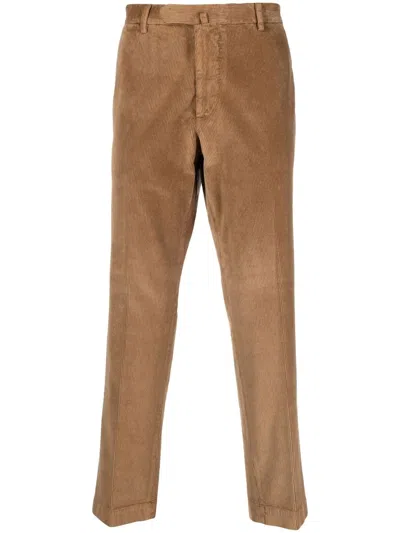Dell'oglio Corduroy Straight-leg Trousers In Brown