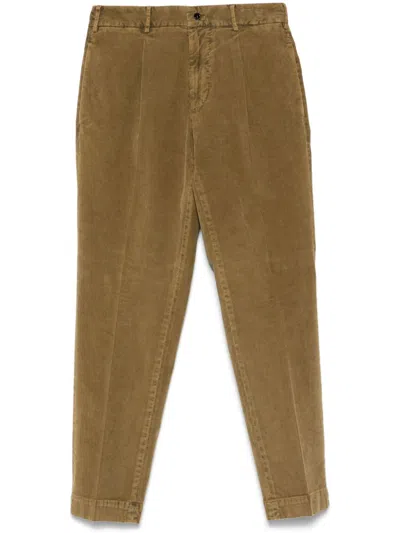 Dell'oglio Corduroy Tapered Trousers In Brown