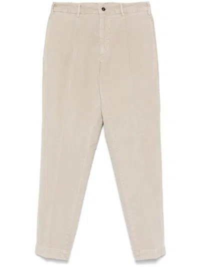 Dell'oglio Corduroy Tapered Trousers In Neutrals