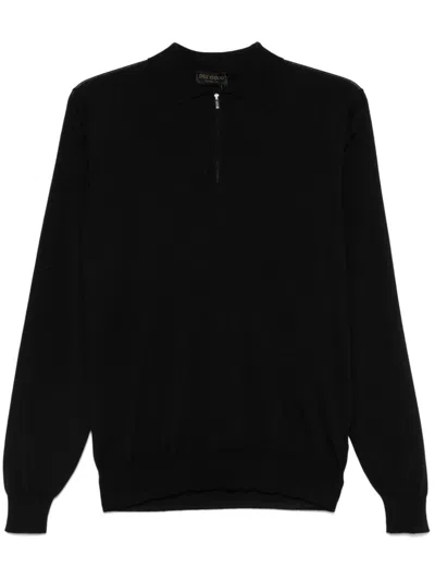 Dell'oglio Cotton Polo Shirt In Black