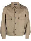 Dell'oglio Cotton Shirt Jacket In Nude