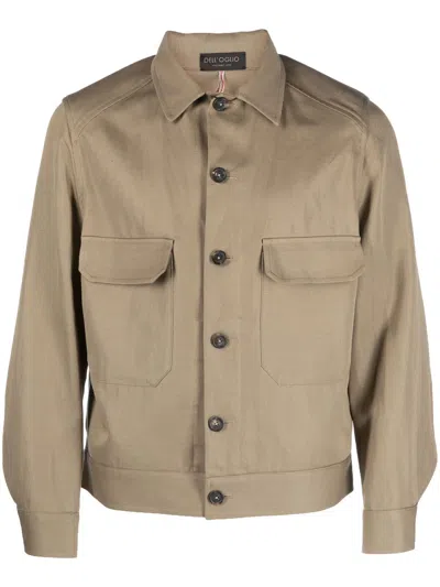 Dell'oglio Cotton Shirt Jacket In Nude
