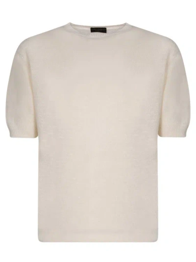 Dell'oglio Cream Short Sleeve T-shirt In Neutrals