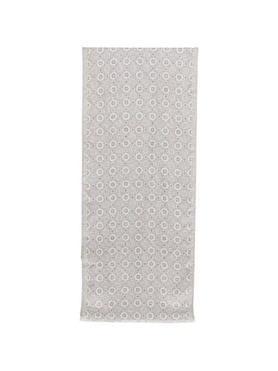 Dell'oglio Creta Patterned Scarf In Gray