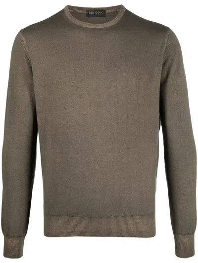 Dell'oglio Crew-neck Knitted Jumper In Green
