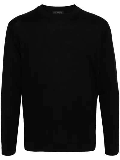 Dell'oglio Crew-neck Merino Wool Jumper In Black