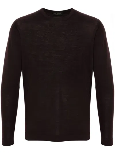 Dell'oglio Crew-neck Merino-wool Jumper In Purple