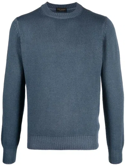 Dell'oglio Crew-neck Ribbed Jumper In Blue