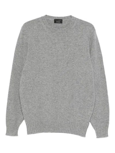 Dell'oglio Crew Neck Sweater In Gray