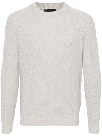 Dell'oglio Crew-neck Wool Blend Jumper In Grey