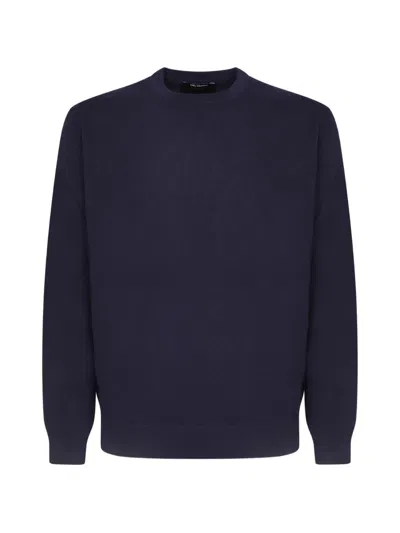 Dell'oglio Crew-neck Knitted Sweater In Blue