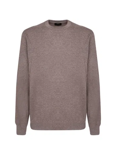 Dell'oglio Crew-neck Knitted Sweater In Purple