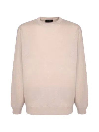 Dell'oglio Crew-neck Ribbed-trim Sweater In Neutral