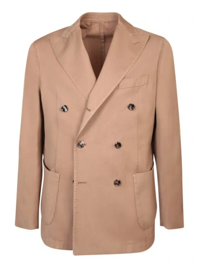 Dell'oglio Double-breasted Jacket In Brown