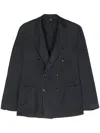 Dell'oglio Double-breasted Wool Blazer In Blue