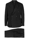 Dell'oglio Double-breasted Wool Suit In Grey