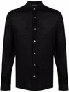 Dell'oglio Fine-knit Long-sleeve Shirt In Black