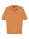 Dell'oglio Brown Polo With Classic Collar In 褐色