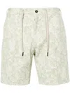 Dell'oglio Floral-print Cotton Bermuda Shorts In Green