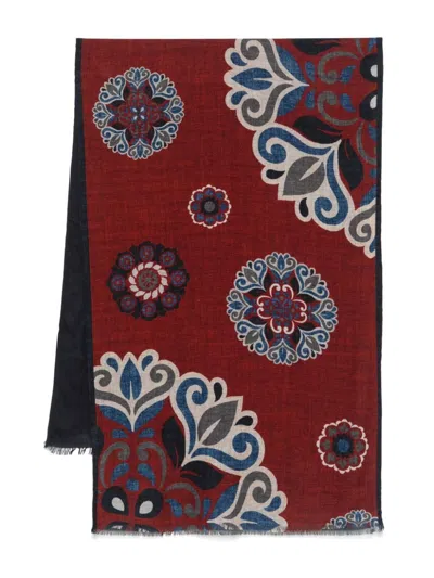 Dell'oglio Floral-print Scarf In 蓝色