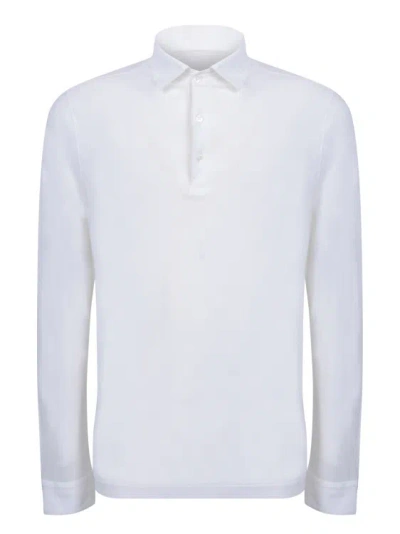 Dell'oglio Fresh Crepe White Polo Shirt