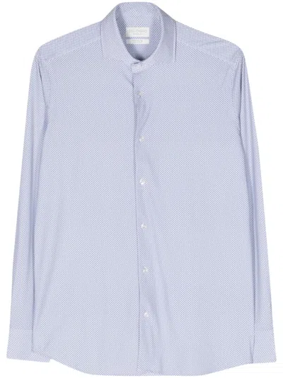 Dell'oglio Geometric-pattern Classic-collar Shirt In White