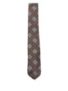 Dell'oglio Geometric Pattern Tie In Brown
