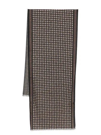 Dell'oglio Geometric Print Scarf In Black