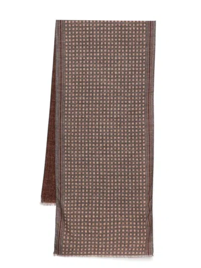 Dell'oglio Geometric Print Scarf In Grey