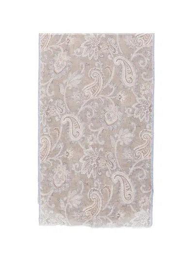Dell'oglio Giglio Paisley-pattern Scarf In Burgundy
