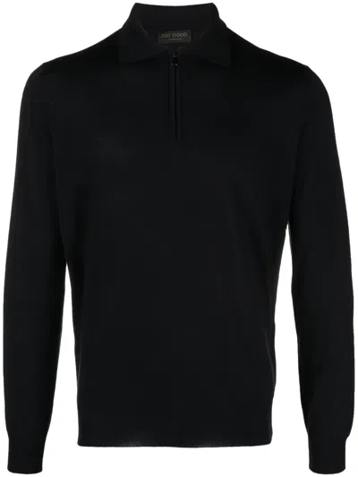 Dell'oglio Half-zip Long-sleeve Jumper In Blue