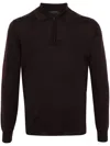 Dell'oglio Half-zip Long-sleeve Jumper In Red