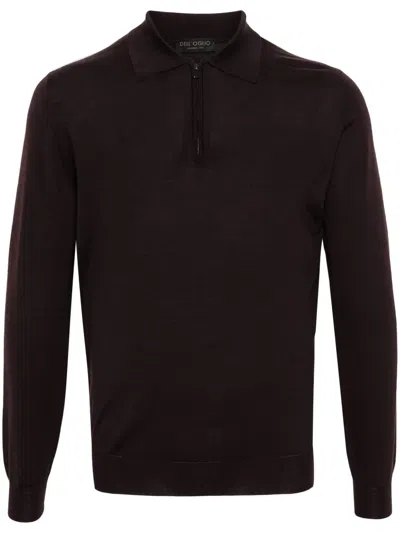 Dell'oglio Half-zip Long-sleeve Jumper In Red
