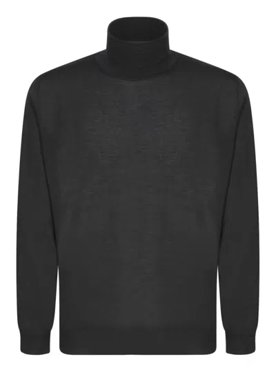 Dell'oglio High Neck Black Cashmere Knitwear