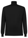 Dell'oglio High Neck Black Knit Pullover In Black