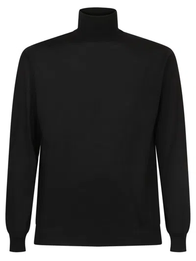 Dell'oglio High Neck Black Knit Pullover
