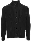 Dell'oglio High-neck Cashmere Cardigan In Grey