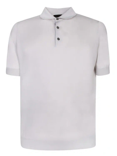 Dell'oglio Ice Cotton Polo Shirt In White