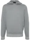 Dell'oglio Knitted Wool Blend Hoodie In Grey